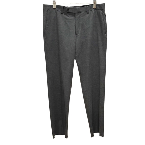 JOHN Varvatos Charcoal Grey Flat Front Dress Pants SZ 34 - Picture 1 of 5